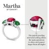 imageMartha Stewart 5 Carat Oval Shape Gemstone Three Stone Ring with Lab Grown Diamonds in Sterling Silver Choose Your GemstoneOption 8