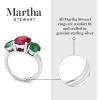 imageMartha Stewart 5 Carat Oval Shape Gemstone Three Stone Ring with Lab Grown Diamonds in Sterling Silver Choose Your GemstoneOption 8