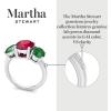 imageMartha Stewart 5 Carat Oval Shape Gemstone Three Stone Ring with Lab Grown Diamonds in Sterling Silver Choose Your GemstoneOption 8