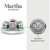 imageMartha Stewart 5 Carat Oval Shape Gemstone Three Stone Ring with Lab Grown Diamonds in Sterling Silver Choose Your GemstoneOption 8