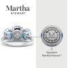 imageMartha Stewart 5 Carat Oval Shape Gemstone Three Stone Ring with Lab Grown Diamonds in Sterling Silver Choose Your GemstoneOption 9