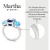 imageMartha Stewart 5 Carat Oval Shape Gemstone Three Stone Ring with Lab Grown Diamonds in Sterling Silver Choose Your GemstoneOption 9