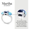imageMartha Stewart 5 Carat Oval Shape Gemstone Three Stone Ring with Lab Grown Diamonds in Sterling Silver Choose Your GemstoneOption 9