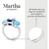 imageMartha Stewart 5 Carat Oval Shape Gemstone Three Stone Ring with Lab Grown Diamonds in Sterling Silver Choose Your GemstoneOption 9