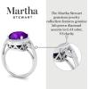 imageMartha Stewart 6 34 Carat Oval Shape Gemstone Halo Ring with Lab Grown Diamonds in Sterling Silver Choose Your GemstoneAmethyst