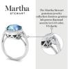 imageMartha Stewart 6 34 Carat Oval Shape Gemstone Halo Ring with Lab Grown Diamonds in Sterling Silver Choose Your GemstoneAquamarine