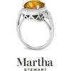 imageMartha Stewart 6 34 Carat Oval Shape Gemstone Halo Ring with Lab Grown Diamonds in Sterling Silver Choose Your GemstoneCitrine