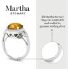 imageMartha Stewart 6 34 Carat Oval Shape Gemstone Halo Ring with Lab Grown Diamonds in Sterling Silver Choose Your GemstoneCitrine