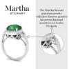 imageMartha Stewart 6 34 Carat Oval Shape Gemstone Halo Ring with Lab Grown Diamonds in Sterling Silver Choose Your GemstoneEmerald