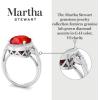 imageMartha Stewart 6 34 Carat Oval Shape Gemstone Halo Ring with Lab Grown Diamonds in Sterling Silver Choose Your GemstoneRuby