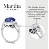 imageMartha Stewart 6 34 Carat Oval Shape Gemstone Halo Ring with Lab Grown Diamonds in Sterling Silver Choose Your GemstoneSapphire
