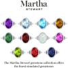 imageMartha Stewart 6 34 Carat Oval Shape Gemstone Halo Ring with Lab Grown Diamonds in Sterling Silver Choose Your GemstoneSapphire