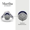 imageMartha Stewart 6 34 Carat Oval Shape Gemstone Halo Ring with Lab Grown Diamonds in Sterling Silver Choose Your GemstoneSapphire