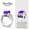 imageMartha Stewart 6 34 Carat Oval Shape Gemstone Hidden Halo Ring with Lab Grown Diamonds in Sterling Silver Choose Your GemstoneAmethyst