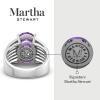 imageMartha Stewart 6 34 Carat Oval Shape Gemstone Hidden Halo Ring with Lab Grown Diamonds in Sterling Silver Choose Your GemstoneAmethyst