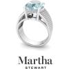 imageMartha Stewart 6 34 Carat Oval Shape Gemstone Hidden Halo Ring with Lab Grown Diamonds in Sterling Silver Choose Your GemstoneAquamarine