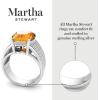 imageMartha Stewart 6 34 Carat Oval Shape Gemstone Hidden Halo Ring with Lab Grown Diamonds in Sterling Silver Choose Your GemstoneCitrine