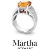 imageMartha Stewart 6 34 Carat Oval Shape Gemstone Hidden Halo Ring with Lab Grown Diamonds in Sterling Silver Choose Your GemstoneCitrine