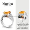 imageMartha Stewart 6 34 Carat Oval Shape Gemstone Hidden Halo Ring with Lab Grown Diamonds in Sterling Silver Choose Your GemstoneCitrine