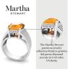 imageMartha Stewart 6 34 Carat Oval Shape Gemstone Hidden Halo Ring with Lab Grown Diamonds in Sterling Silver Choose Your GemstoneCitrine