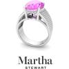imageMartha Stewart 6 34 Carat Oval Shape Gemstone Hidden Halo Ring with Lab Grown Diamonds in Sterling Silver Choose Your GemstonePink Sapphire
