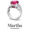 imageMartha Stewart 6 34 Carat Oval Shape Gemstone Hidden Halo Ring with Lab Grown Diamonds in Sterling Silver Choose Your GemstoneRuby