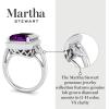 imageMartha Stewart 7 13 Carat Emerald Cut Gemstone Halo Ring with Lab Grown Diamonds in Sterling Silver Choose Your GemstoneAmethyst