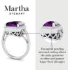 imageMartha Stewart 7 13 Carat Emerald Cut Gemstone Halo Ring with Lab Grown Diamonds in Sterling Silver Choose Your GemstoneAmethyst
