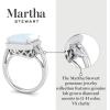 imageMartha Stewart 7 13 Carat Emerald Cut Gemstone Halo Ring with Lab Grown Diamonds in Sterling Silver Choose Your GemstoneAquamarine