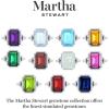 imageMartha Stewart 7 13 Carat Emerald Cut Gemstone Halo Ring with Lab Grown Diamonds in Sterling Silver Choose Your GemstoneAquamarine