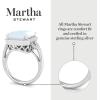 imageMartha Stewart 7 13 Carat Emerald Cut Gemstone Halo Ring with Lab Grown Diamonds in Sterling Silver Choose Your GemstoneAquamarine
