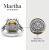 imageMartha Stewart 7 13 Carat Emerald Cut Gemstone Halo Ring with Lab Grown Diamonds in Sterling Silver Choose Your GemstoneCitrine