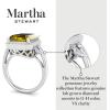 imageMartha Stewart 7 13 Carat Emerald Cut Gemstone Halo Ring with Lab Grown Diamonds in Sterling Silver Choose Your GemstoneCitrine