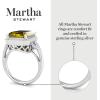 imageMartha Stewart 7 13 Carat Emerald Cut Gemstone Halo Ring with Lab Grown Diamonds in Sterling Silver Choose Your GemstoneCitrine