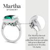 imageMartha Stewart 7 13 Carat Emerald Cut Gemstone Halo Ring with Lab Grown Diamonds in Sterling Silver Choose Your GemstoneEmerald