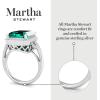 imageMartha Stewart 7 13 Carat Emerald Cut Gemstone Halo Ring with Lab Grown Diamonds in Sterling Silver Choose Your GemstoneEmerald