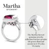 imageMartha Stewart 7 13 Carat Emerald Cut Gemstone Halo Ring with Lab Grown Diamonds in Sterling Silver Choose Your GemstonePink Sapphire