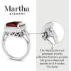 imageMartha Stewart 7 13 Carat Emerald Cut Gemstone Halo Ring with Lab Grown Diamonds in Sterling Silver Choose Your GemstoneRuby