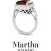 imageMartha Stewart 7 13 Carat Emerald Cut Gemstone Halo Ring with Lab Grown Diamonds in Sterling Silver Choose Your GemstoneRuby