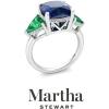 imageMartha Stewart 8 Carat Cushion Cut Gemstone Three Stone Ring with Lab Grown Diamonds in Sterling Silver Choose Your GemstoneOption 10