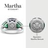 imageMartha Stewart 8 Carat Cushion Cut Gemstone Three Stone Ring with Lab Grown Diamonds in Sterling Silver Choose Your GemstoneOption 10