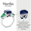 imageMartha Stewart 8 Carat Cushion Cut Gemstone Three Stone Ring with Lab Grown Diamonds in Sterling Silver Choose Your GemstoneOption 10