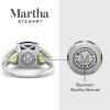 imageMartha Stewart 8 Carat Cushion Cut Gemstone Three Stone Ring with Lab Grown Diamonds in Sterling Silver Choose Your GemstoneOption 2