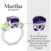 imageMartha Stewart 8 Carat Cushion Cut Gemstone Three Stone Ring with Lab Grown Diamonds in Sterling Silver Choose Your GemstoneOption 2