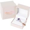 imageMartha Stewart 8 Carat Cushion Cut Gemstone Three Stone Ring with Lab Grown Diamonds in Sterling Silver Choose Your GemstoneOption 3