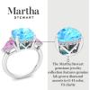 imageMartha Stewart 8 Carat Cushion Cut Gemstone Three Stone Ring with Lab Grown Diamonds in Sterling Silver Choose Your GemstoneOption 4