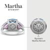 imageMartha Stewart 8 Carat Cushion Cut Gemstone Three Stone Ring with Lab Grown Diamonds in Sterling Silver Choose Your GemstoneOption 4