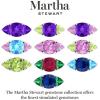 imageMartha Stewart 8 Carat Cushion Cut Gemstone Three Stone Ring with Lab Grown Diamonds in Sterling Silver Choose Your GemstoneOption 4