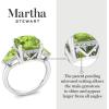 imageMartha Stewart 8 Carat Cushion Cut Gemstone Three Stone Ring with Lab Grown Diamonds in Sterling Silver Choose Your GemstoneOption 5