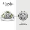 imageMartha Stewart 8 Carat Cushion Cut Gemstone Three Stone Ring with Lab Grown Diamonds in Sterling Silver Choose Your GemstoneOption 5